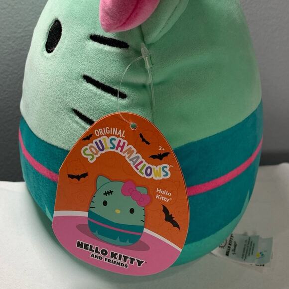 Original Squishmallows 8" Hello Kitty FRANKENKITTY Halloween Kellytoy NWT - Picture 4 of 6